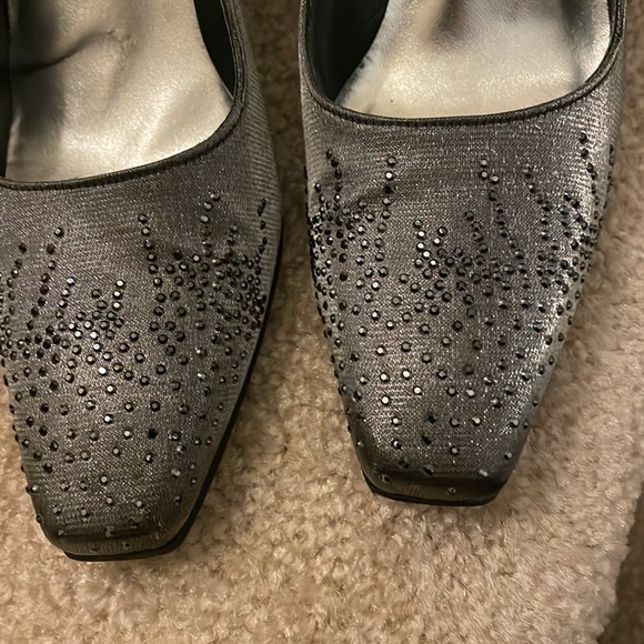 Stuart Weitzman Satin Rhinestone Pumps - Picture 3 of 9